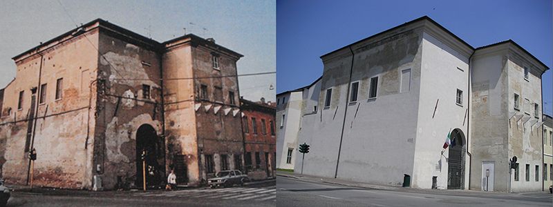 Palazzo San Sebastiano, prima e dopo il restauro