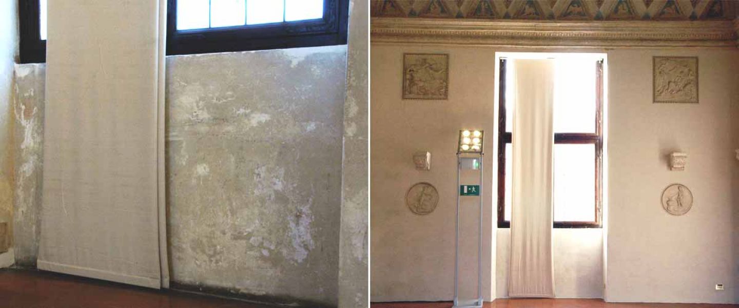 Chamber of the Sun and the Moon, before and after the restorations